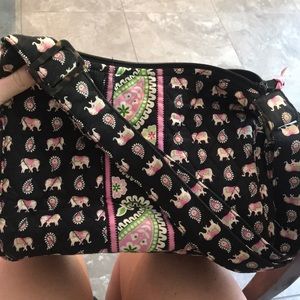 Pink elephant shoulder purse